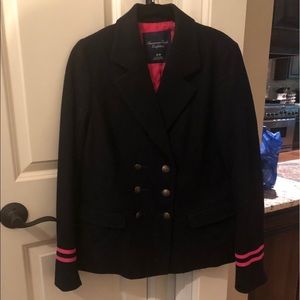 Never worn Blue Pea coat w Pink accents